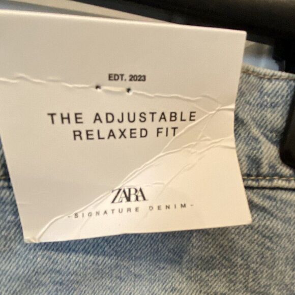 Zara Womens Jeans EU 38 US 6 Blue Wide Leg Adjustable Relaxed Fit 6186/242 NWT - Picture 7 of 12